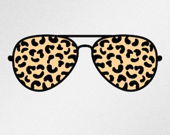 Aviator Sunglasses Leopard Print Svg, Dxf, Eps, Ai, Cdr Vector Files for Silhouette, Cricut, Cutting Plotter, Png file