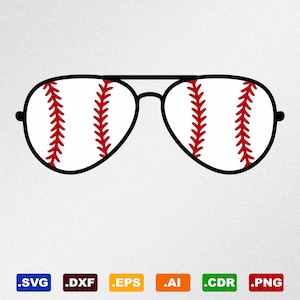 Baseball Sunglasses Svg, Dxf, Eps, Ai, Cdr Vector Files for Silhouette, Cricut, Cutting Plotter, Png File
