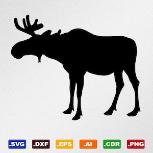 Moose Shape Svg, Dxf, Eps, Ai, Cdr Vector Files for Silhouette, Cricut, Cutting Plotter, Png file