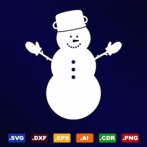 Snowman Christmas Winter Xmas Svg, Dxf, Eps, Ai, Cdr Vector Files for Silhouette, Cricut, Cutting Plotter, Png File