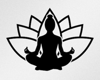 Yoga Lotus Blume, SVG, Dxf, Eps Vektor Dateien für Cricut, Silhouette, Plotter, Png Datei für Sublimation