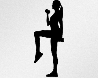 Fitness Woman SVG: Gym Workout Vector Files (Digital Download)