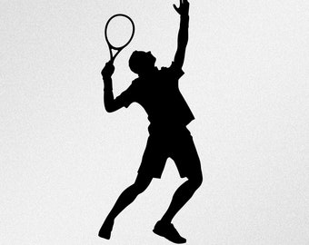 Jugador de tenis Svg, Dxf, Eps Vector archivos para Cricut, silueta, plotter de corte, archivo Png para sublimación