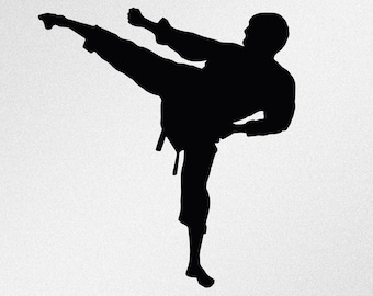 Karate Fighter Vector Files, Svg, Dxf, Eps, Png (Digital Download)
