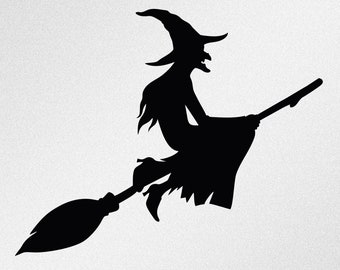 Halloween Witch Svg, Dxf, Eps Vector Files for Cricut, Silhouette, Cutting Plotter, Png File