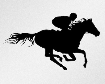 Horse Racing Jockey Horse Svg, Dxf, Eps Vector Files for Cricut, Silhouette, Cutting Plotter, Png File for Sublimation