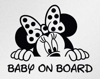 Minnie Baby On Board Etsy New Zealand