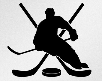 Hockey Player SVG: Cricut & Silhouette Vector Files (Digital Download)