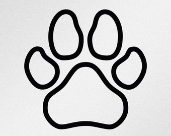 Dog Paw Print Contour Svg, Dxf, Fichiers vectoriels Eps pour Silhouette, Cricut, Traceur de coupe, fichier Png