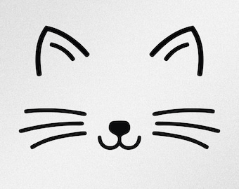 Cat Face, Svg, Dxf, Eps Vector Files for Silhouette, Cricut, Cutting Plotter, Png File