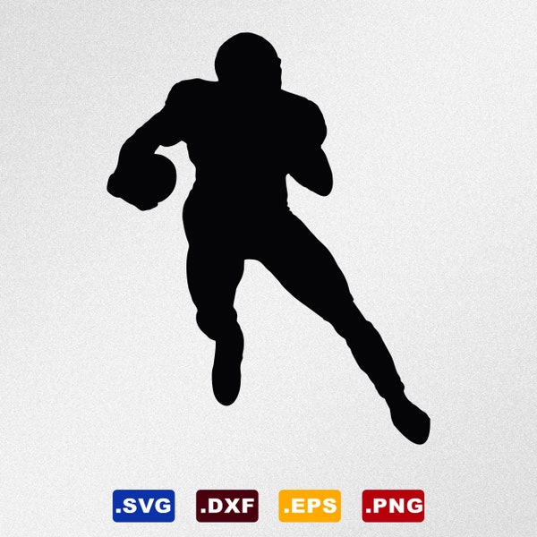 American Football Player Svg, Dxf, Eps Vector Files for Cricut, Silhouette, Cutting Plotter, Png File for Printing and Sublimation