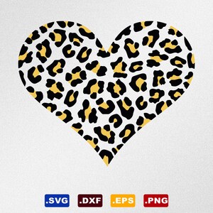 Heart Cheetah Print Svg, Dxf, Eps Vector Files for Silhouette, Cricut, Cutting Plotter, Png file