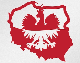 Polish Map Eagle Flag Svg, Dxf, Eps, Vector Files for Silhouette, Cricut, Cutting Plotter