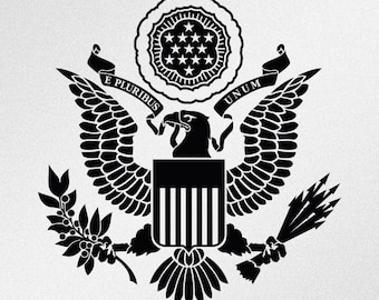 American Eagle Great Seal Symbol Coat Of Arms Svg, Dxf, Eps, Ai, Cdr Vector Files for Silhouette, Cricut, Cutting Plotter