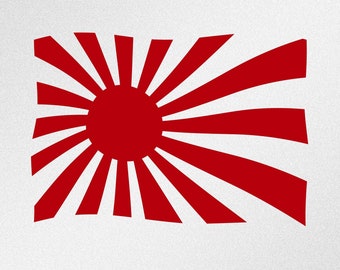 Flag Rising Sun Japan Svg, Dxf, Eps, Ai, Cdr Vector Files for