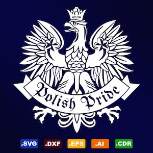 Polish Pride Eagle Symbol Emblem Coat Of Arms Svg, Dxf, Eps, Ai, Cdr Vector Files for Silhouette, Cricut, Cutting Plotter