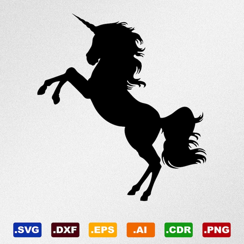 Unicorn Svg Dxf Eps Ai Cdr Silhouette All items free shipping Files Indefinitely for Cric Vector