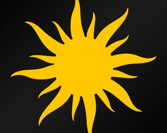 Solsymbol, solstrålar, vinyldekalklistermärke