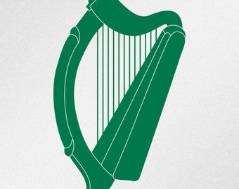 Arpa, símbolo de Irlanda, pegatina de vinilo