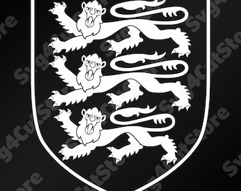 Pegatina de vinilo con los Tres Leones y el Escudo Real de Inglaterra