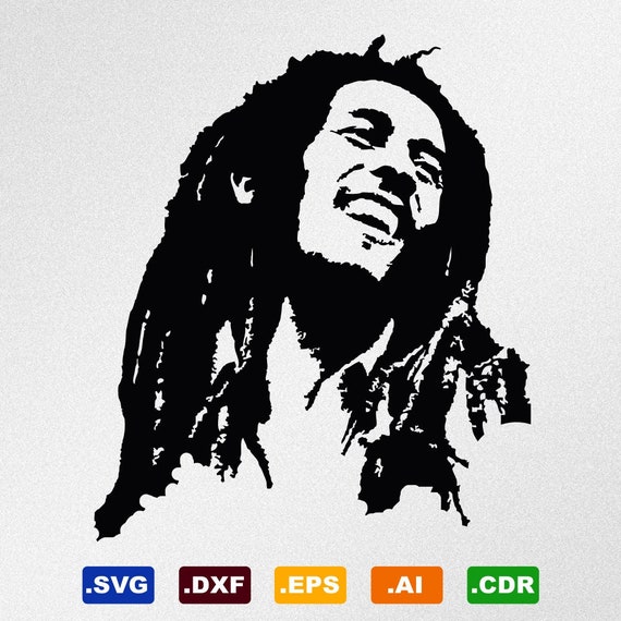 Bob Marley Portrait Svg, Dxf, Eps, Ai, Cdr Vector Files For.