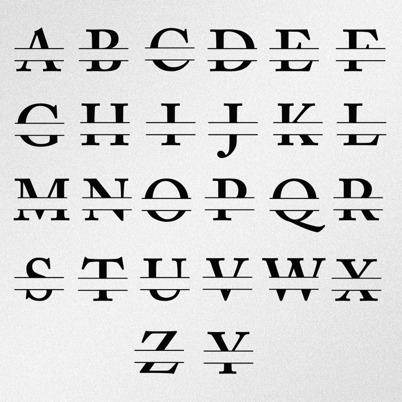 Download Monogram Alphabet Dxf Split Monogram Letters Svg Ai Eps Cutting Plotter Cricut Png File Cdr Vector Files For Silhouette Craft Supplies Tools Painting Kromasol Com