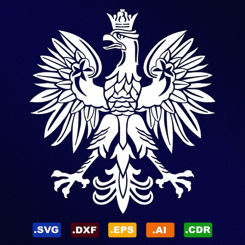 Polish Eagle Symbol Emblem Coat Of Arms Svg Dxf Eps Ai Cdr Etsy
