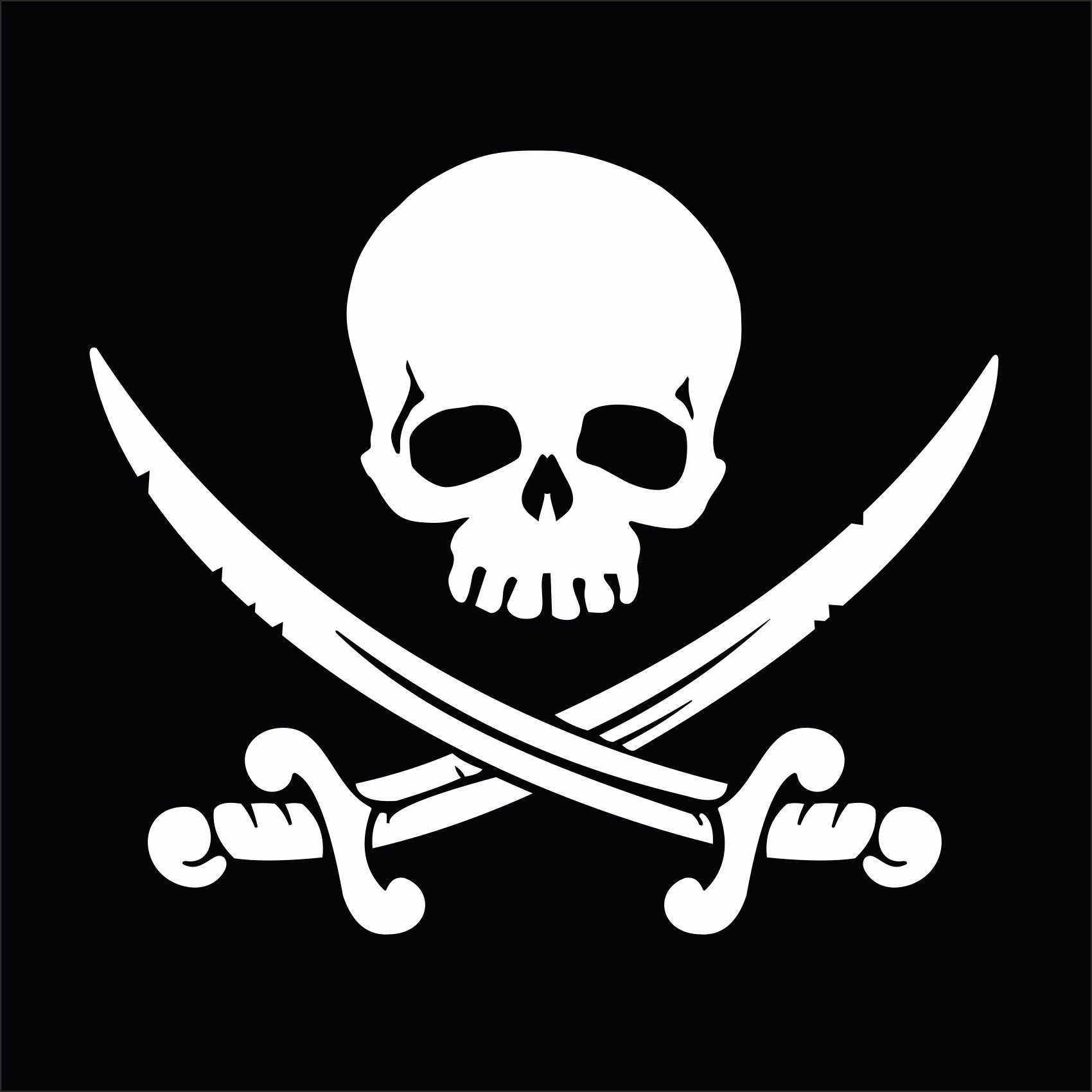 20 X 15.3 Inches Stickers Decal Cross Swords Skull Pirate Tablet Laptop Weatherproof Sp