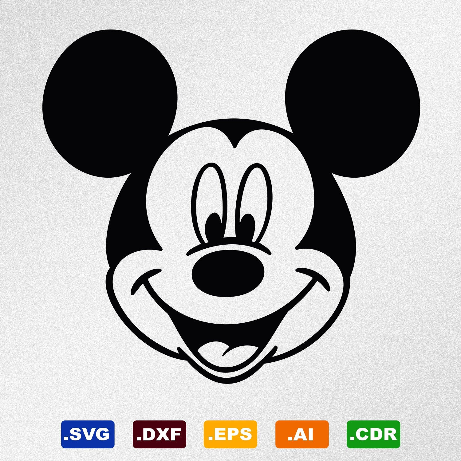 Mickey Mouse Head Svg Dxf Eps Ai Cdr Vektor Dateien Für Etsy