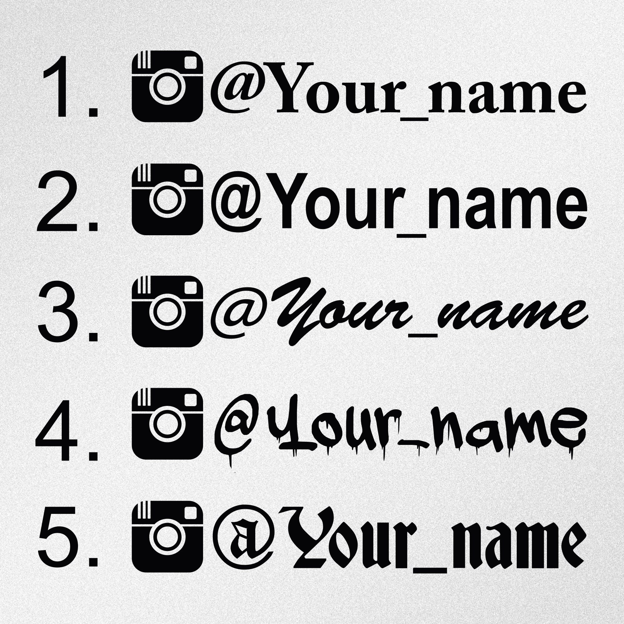 Two 2x Custom Instagram Username Car Laptop Motorbike Vinyl Etsy