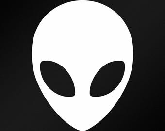 Alien Head Vinyl Decal Sticker