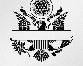 American Eagle Great Seal Monogram Svg, Dxf, Eps Vector Files for Cricut, Silhouette, Cutting Plotter, Png File for Sublimation