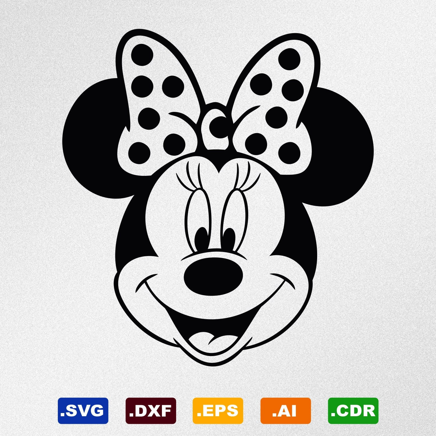 Minnie Mouse Silhouette Vector SVG And PNG Digital Download Vector