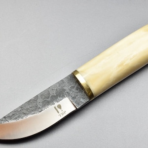 Handmade Puukko Knife with Bone Handle Hunting Knife For Men, Hunting knife, Valentine GIFT, Unique gift for him, Birthday Gift, Valentine&#39;s