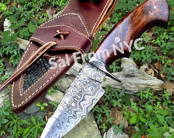 Damascus Knife Handmade Hunting knife, Hand forged Steel knife | Birthday Gift for him | Unique Fathers Day Gift