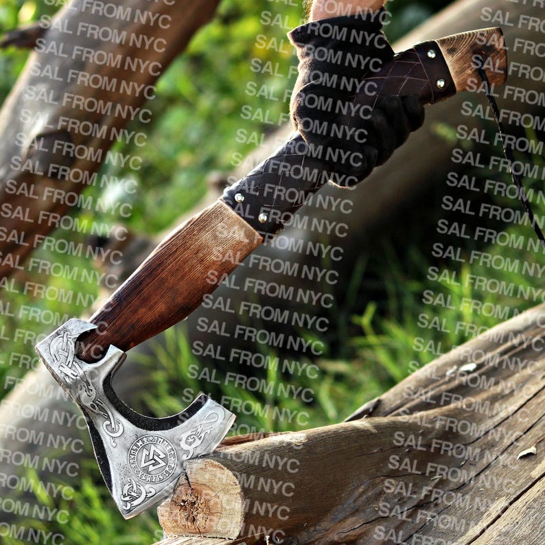 Bearded Camping Axe for wood cutting