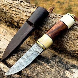 Damascus Steel Puukko Knife, Handmade Puukko Hunting knife best Christmas gift, Anniversary gift, Birthday gift, Last Minute gift