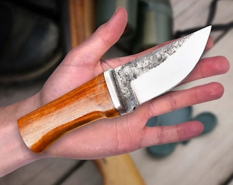 Forged Carbon Steel Fixed Puukko Knife with Sheath Handmade Camping knife Bushcraft knife Hunting knife Survival knife Birthday gift for him