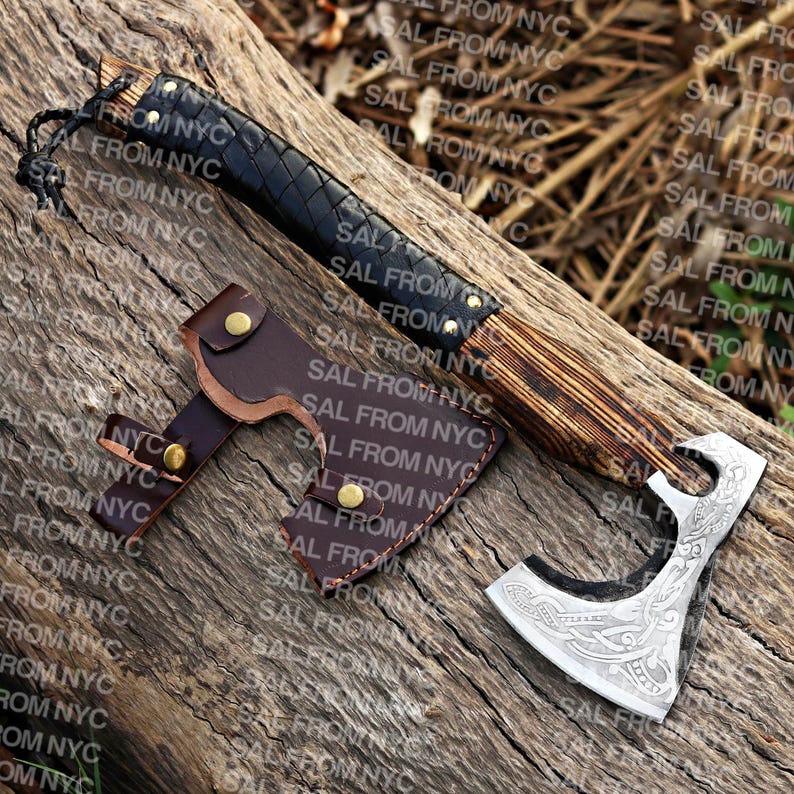 Custom Handmade Engraved Axe