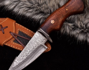 Handmade Damascus Hunting Knife, Damascus Bowie Knife, Christmas gift, Anniversary Wedding Groomsmen Gift, Birthday Gift, Gift For Him