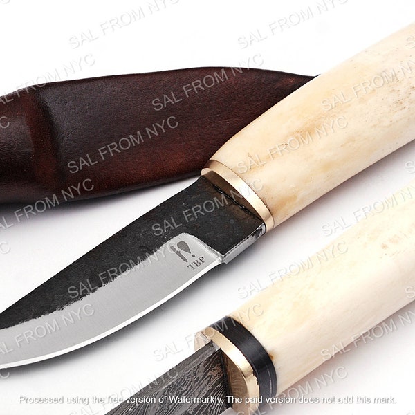 Handmade Puukko Knife with Bone Handle Hunting Knife For Men, Hunting knife, Valentine GIFT, Unique gift for him, Birthday Gift, Valentine's