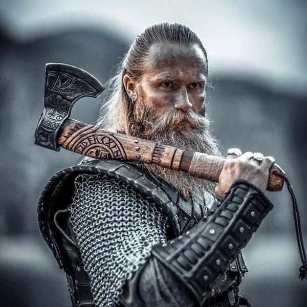 Unique Gifts Handcrafted Carbon Steel Viking Axe - Norse Battle ready Weapon and Collectible Tomahawk, Gift for him - FATHERS DAY GIFT