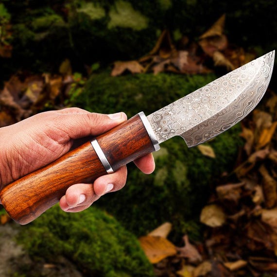 Damascus Knife, Puukko Knife, Damascus Steel Hunting Knife, CHRISTMAS GIFT, Birthday Gift for him, Fixed Blade Camping knife, Unique Gift
