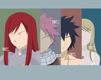 Fairy Tail Lucy Natsu Grey Erza Anime Hair Bows Etsy Fairy Tail Lucy Natsu Grey Erza Anime Hair Bows Etsy