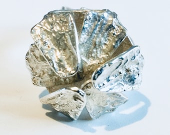 Original Theresia Hvorslev Rare Sterling Silver Ring 1972 Lidkoping Sweden