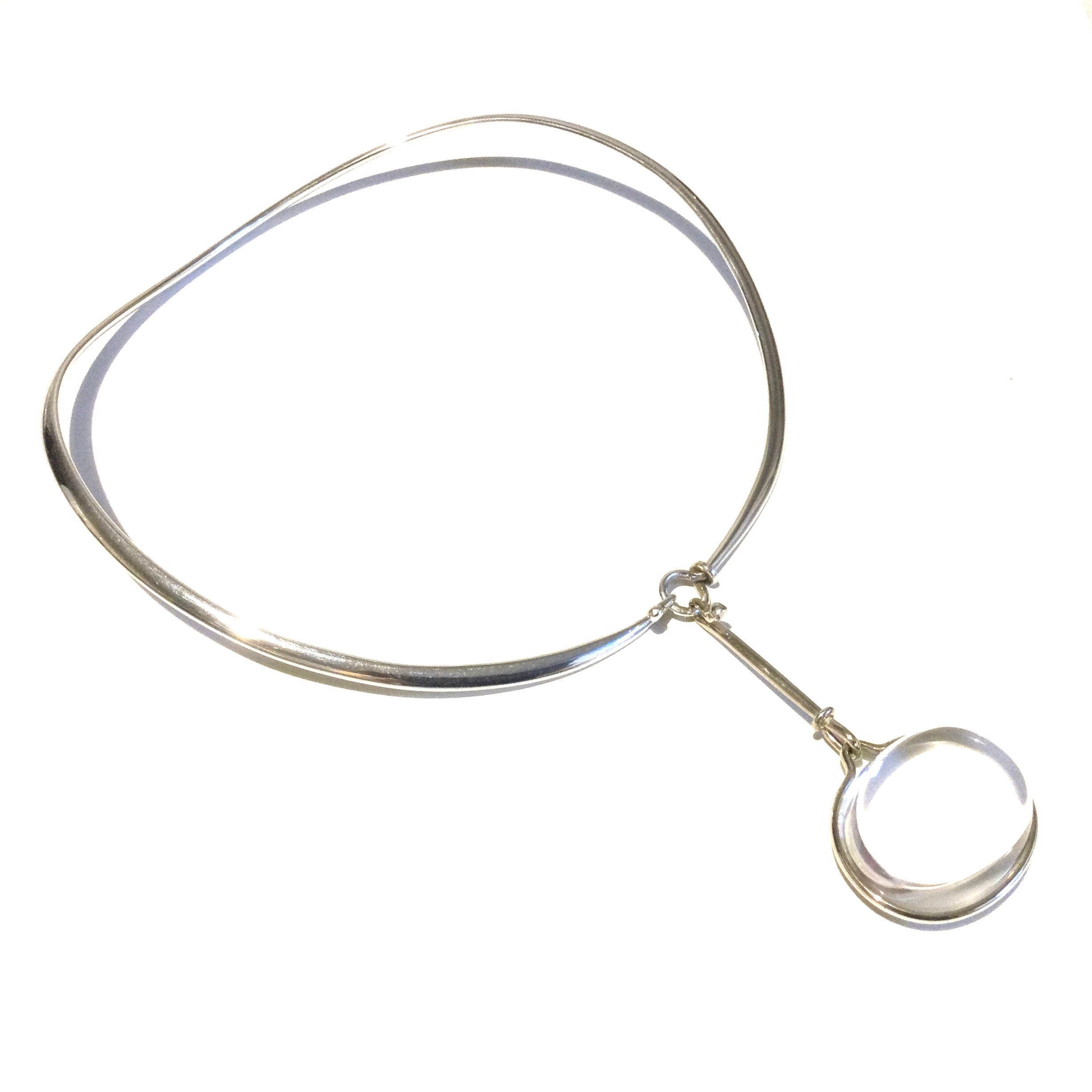 Georg Jensen Sterling Silver Neckring: Toruń Bulow-hube Clear