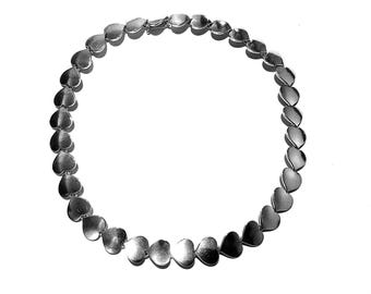 Original Designed By Karl Gustav Hansen for Hans Hansen Sterling Silver Heart Necklace 1960s Denmark