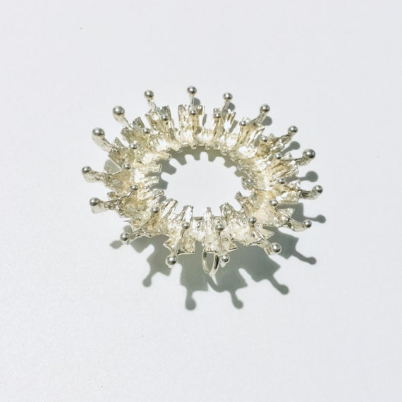 Vintage silver brooch Else Paul Berntsen Hughes sterling brutalist brooch pin from Norway 1960 1970 Studio E/&P