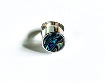 Vintage Original Handcrafted By Arne Johansson Sterling Silver And Abalone Ring 1960s Denmark