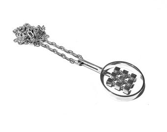 Vintage Original Arvo Saarela Silver Pendant Necklace 1968 Sweden